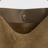 Toteme - Belted suede tote dark olive