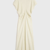 Toteme - Slouch waist basketweave dress straw