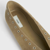 Toteme - Suede lace-up ballerinas desert