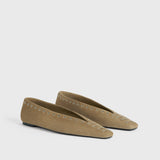 Toteme - Suede lace-up ballerinas desert