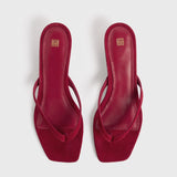 Toteme - Suede heeled flip flops scarlet