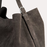 Toteme - Belted suede tote granite