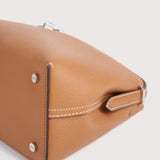 Toteme - T-Lock grained-leather top handle tan