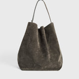 Toteme - Belted suede tote granite