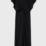 Toteme - Slouch waist basketweave dress black