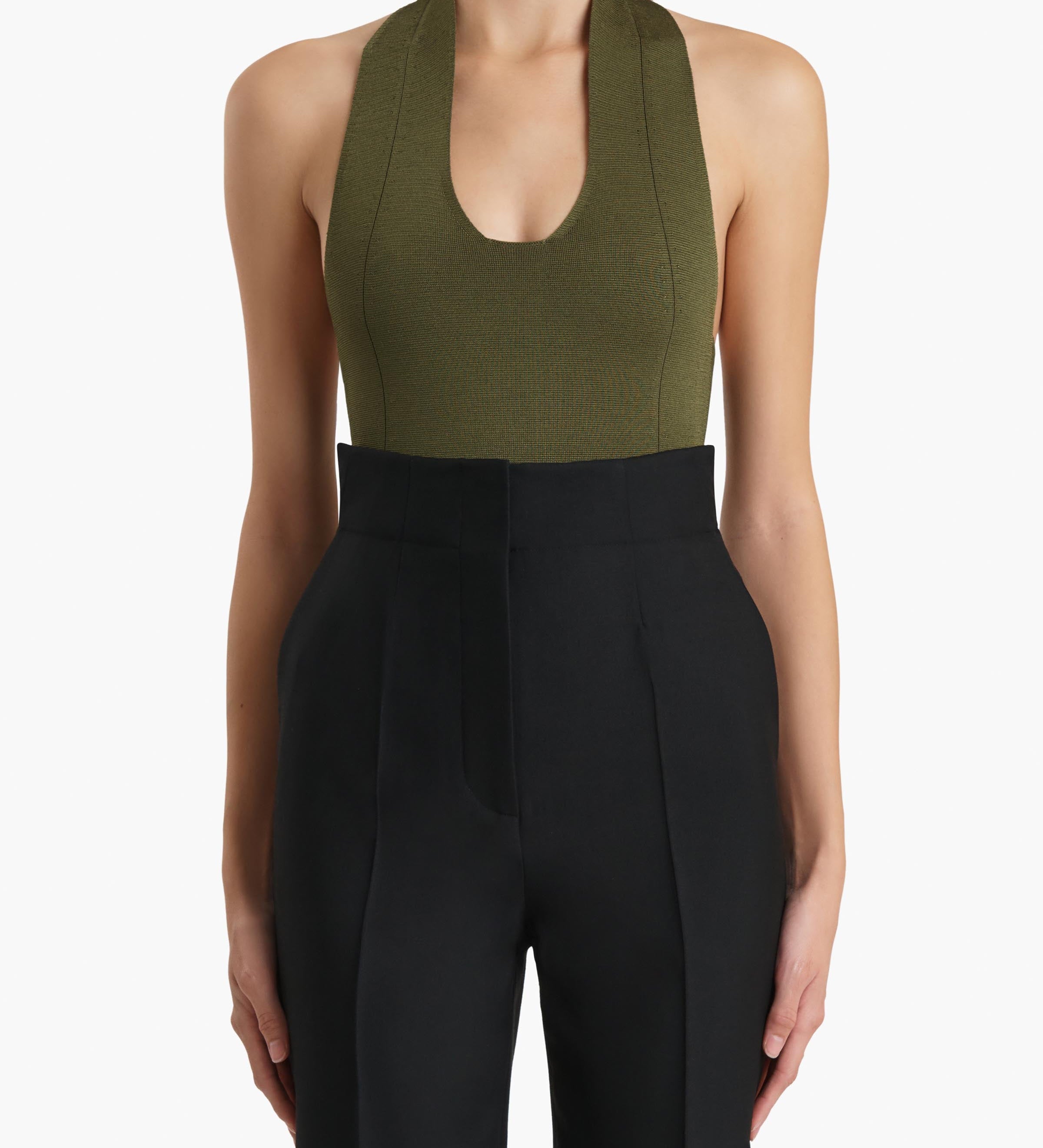 Khaite - Toto Bodysuit in Olive