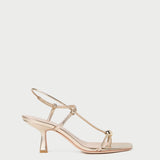 Loeffler Randall - Triana Champagne Leather Mid-Heel Sandal