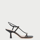 Loeffler Randall - Triana Black/Crystal Mid-Heel Sandal