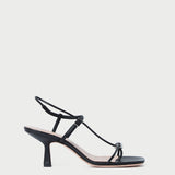 Loeffler Randall - Triana Black Leather Mid-Heel Sandal