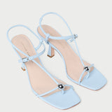 Loeffler Randall - Triana Blue Leather Mid-Heel Sandal