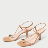 Loeffler Randall - Triana Dune Leather Mid-Heel Sandal