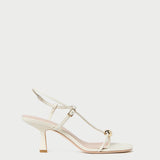 Loeffler Randall - Triana White/Champagne Mid - Heel Sandal