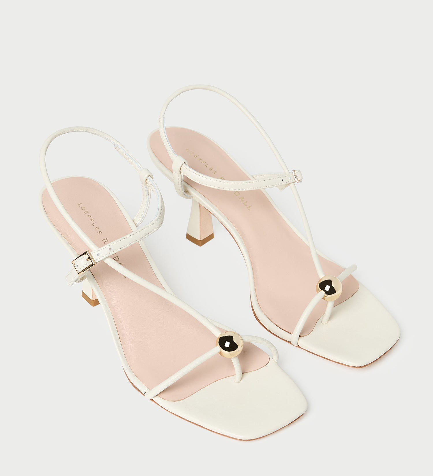 Loeffler Randall - Triana White/Champagne Mid - Heel Sandal