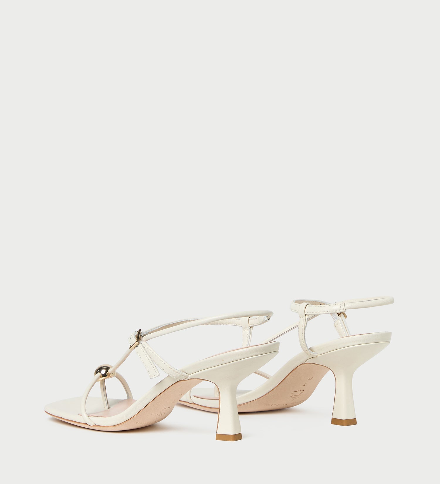 Loeffler Randall - Triana White/Champagne Mid - Heel Sandal