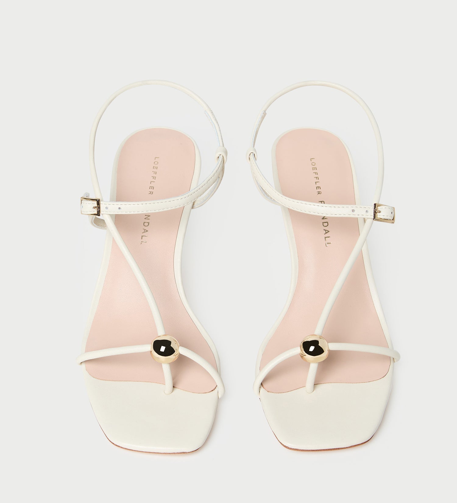 Loeffler Randall - Triana White/Champagne Mid - Heel Sandal
