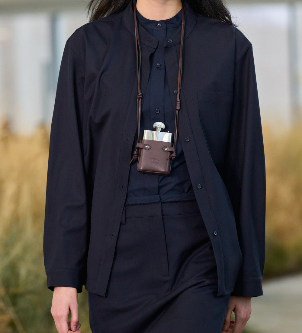 TWP - Flask Necklace with Stone Top in Leather