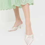 Loeffler Randall - Tyla Cream Satin Twisted Mule