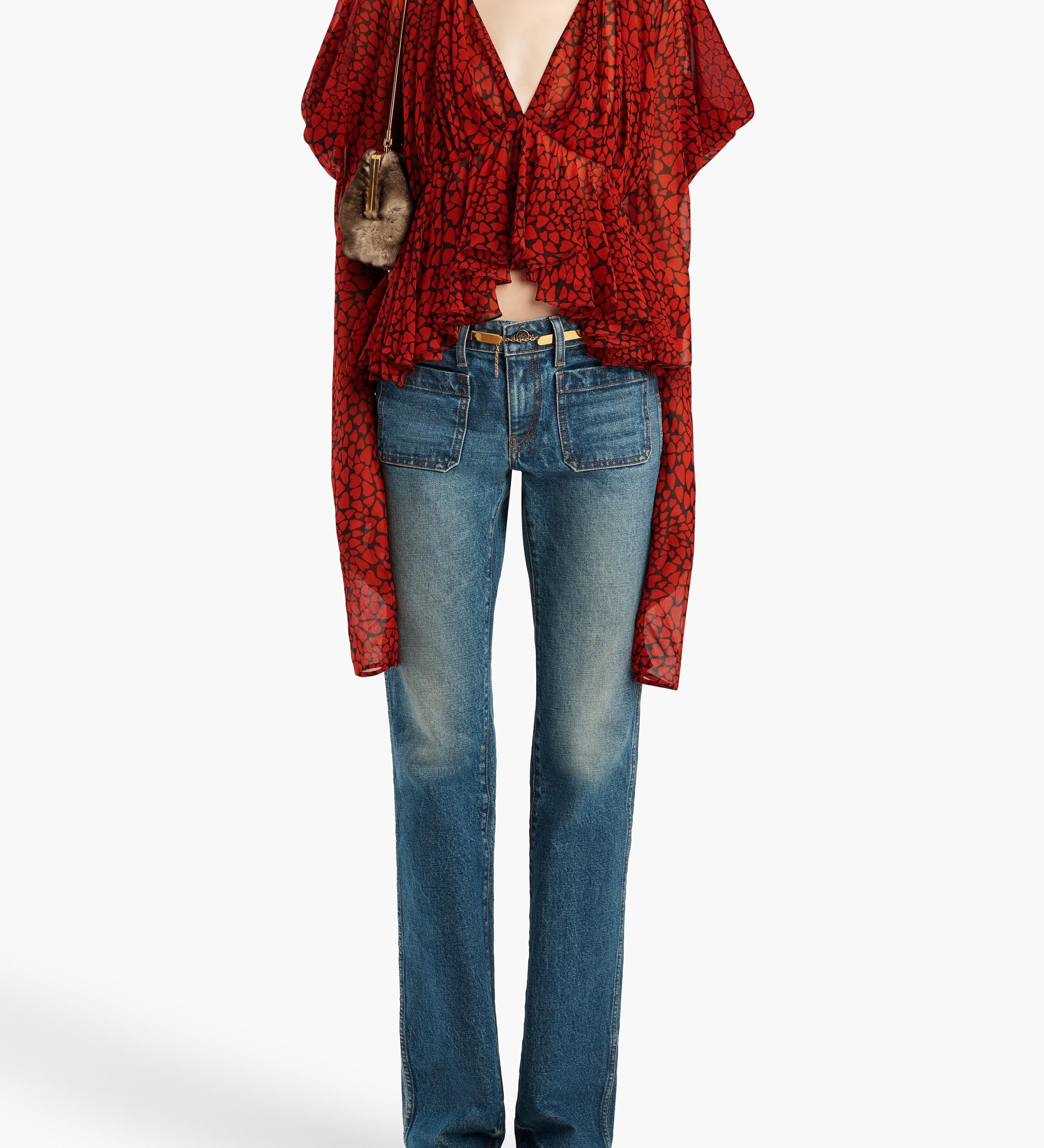 Khaite - Tylar Top in Black and Red