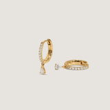 Kinn - Romy Pavé Huggie Earrings Pear