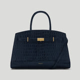 DeMellier - Grece Ghanem x The Midi Hudson Dark Navy Croc Effect