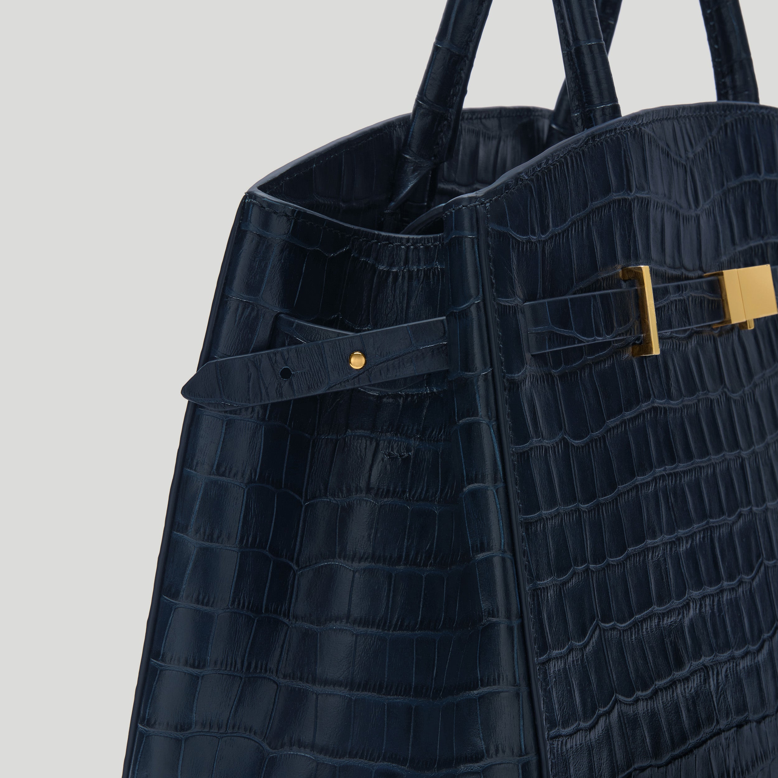 DeMellier - Grece Ghanem x The Midi Hudson Dark Navy Croc Effect