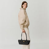 DeMellier - The New York Shoulder Black Croc Effect