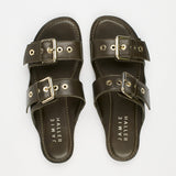 Jamie Haller - The Double Buckle Slide in Olive