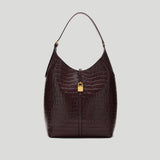 DeMellier - Taylor Hill x The Large Siena Bucket Burgundy Croc Effect