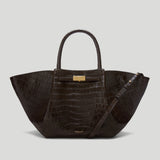 DeMellier - The Midi New York Dark Chocolate Croc Effect