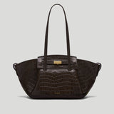 DeMellier - The Midi Brooklyn Dark Chocolate Croc Effect