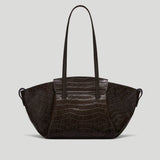 DeMellier - The Midi Brooklyn Dark Chocolate Croc Effect