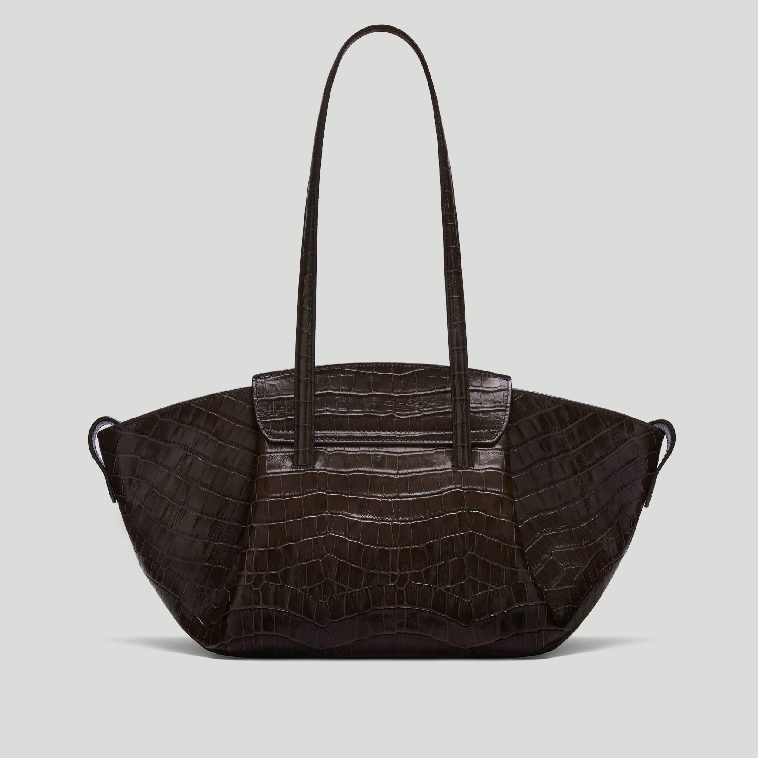 DeMellier - The Midi Brooklyn Dark Chocolate Croc Effect