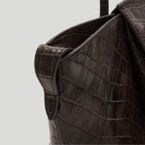 DeMellier - The Midi Brooklyn Dark Chocolate Croc Effect