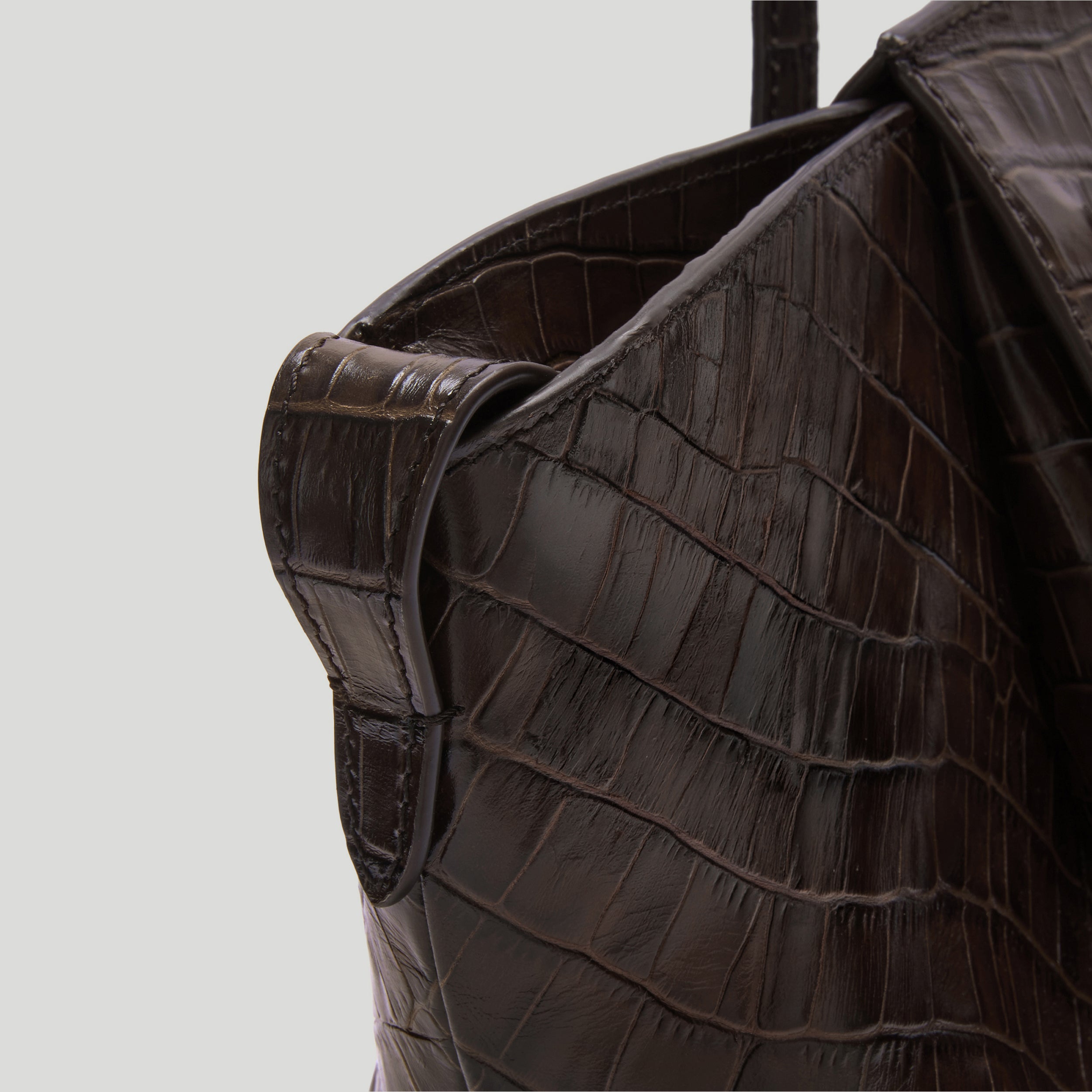 DeMellier - The Midi Brooklyn Dark Chocolate Croc Effect