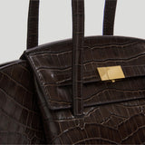 DeMellier - The Midi Brooklyn Dark Chocolate Croc Effect