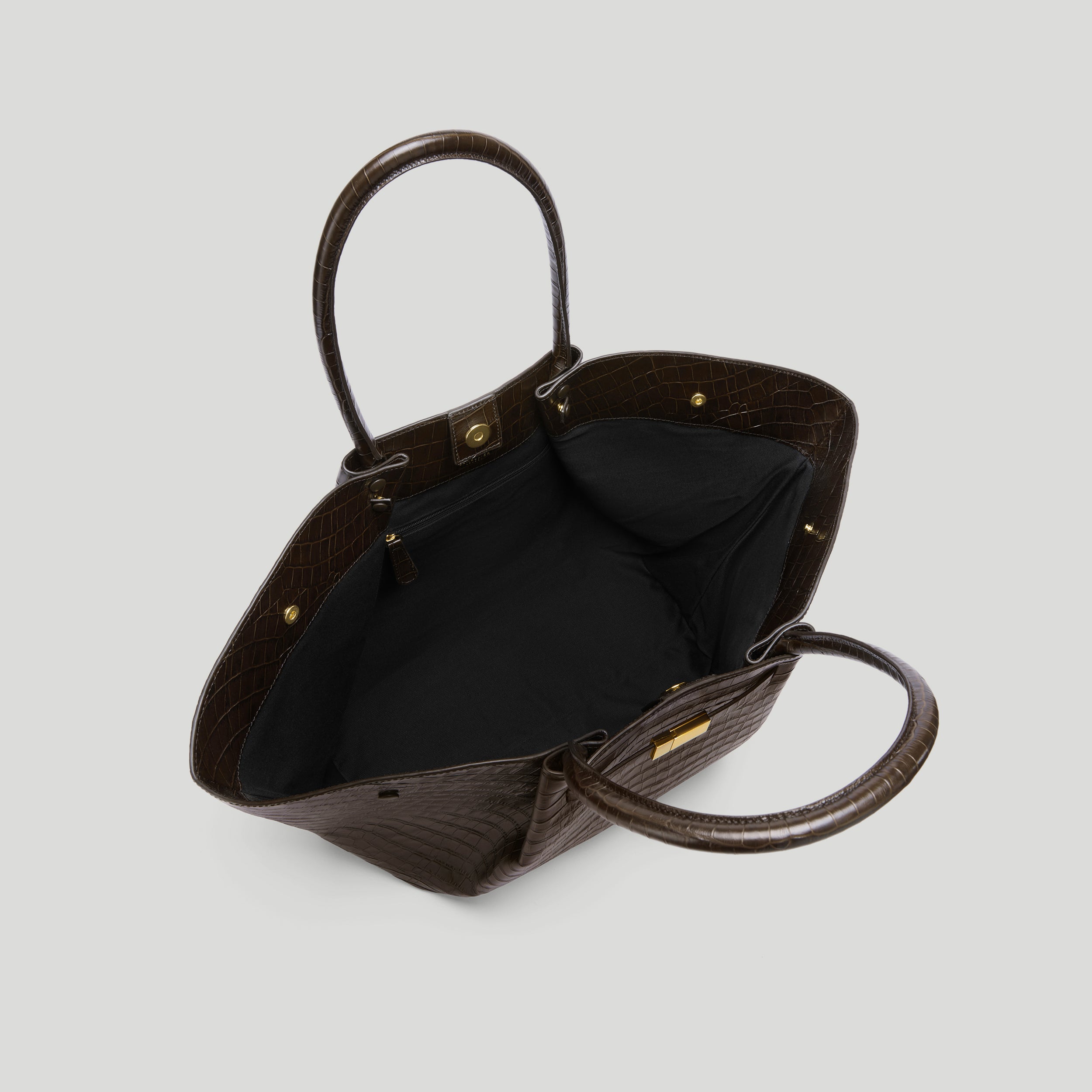 DeMellier - The New York Dark Chocolate Croc Effect