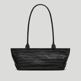 DeMellier - The New York Shoulder Black Croc Effect
