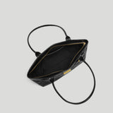 DeMellier - The New York Shoulder Black Croc Effect