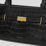 DeMellier - The New York Shoulder Black Croc Effect