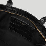 DeMellier - The New York Shoulder Black Croc Effect