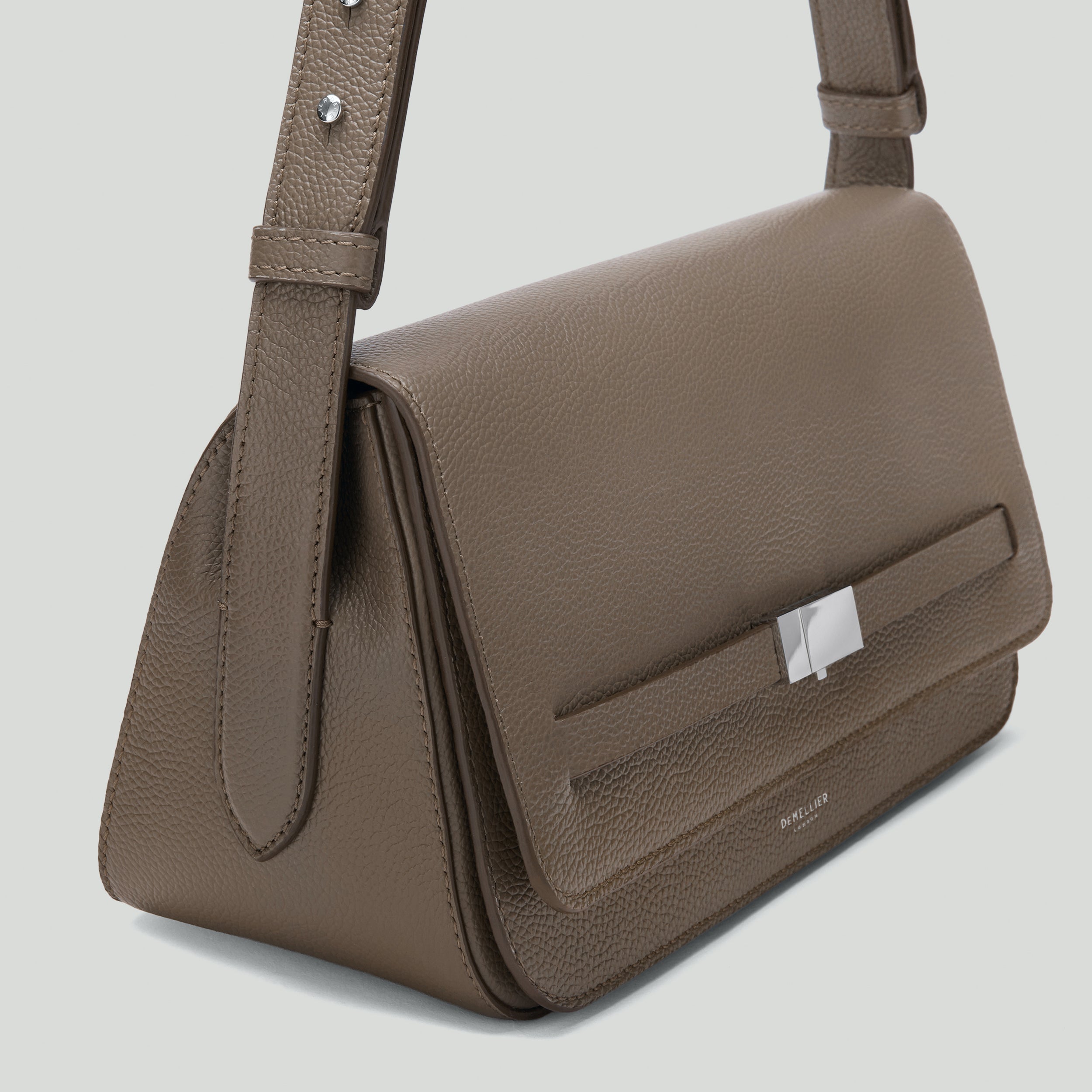 DeMellier - The New York Crossbody Dark Taupe Small Grain