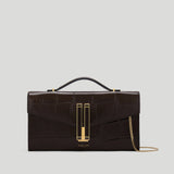 DeMellier - The Vancouver Clutch Dark Chocolate Large Croc Effect