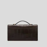 DeMellier - The Vancouver Clutch Dark Chocolate Large Croc Effect