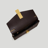DeMellier - The Vancouver Clutch Dark Chocolate Large Croc Effect