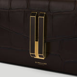 DeMellier - The Vancouver Clutch Dark Chocolate Large Croc Effect