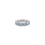 Dorsey - THEODORA DOUBLE TRILLION, LAB AQUA SPINEL RING, SILVER