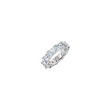 Dorsey - THEODORA DOUBLE TRILLION, LAB AQUA SPINEL AND WHITE SAPPHIRE RING, SILVER