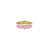 Dorsey - THEODORA DOUBLE TRILLION, LAB PINK SAPPHIRE RING, GOLD