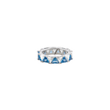 Dorsey - THEODORA DOUBLE TRILLION, LAB BLUE TOPAZ SPINEL AND WHITE SAPPHIRE RING, SILVER
