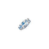 Dorsey - THEODORA DOUBLE TRILLION, LAB BLUE TOPAZ SPINEL AND WHITE SAPPHIRE RING, SILVER
